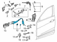 OEM Acura TLX Cable Assembly, Right Front Diagram - 72134-TGV-A01