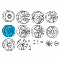OEM 2016 Jeep Compass Aluminum Wheel Diagram - 1JX81DX8AC