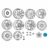 OEM Jeep Wrangler Wheel Center Cap Diagram - 1LB77SZ0AC