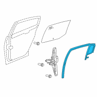 OEM 2007 Chrysler Sebring Glass-Door Glass Run With Glass Diagram - 5074572AJ