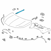 OEM 2017 Acura MDX Stay Hood, Open Diagram - 74145-TZ5-A02