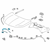 OEM 2018 Acura MDX Wire Assembly, Hood Remote Diagram - 74140-TZ5-A00