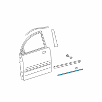 OEM Hyundai Sonata Bright-Waist Line Molding Front Door, RH Diagram - 87726-3D000