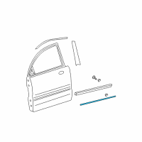 OEM 2004 Hyundai Sonata Bright-Waist Line Molding Front Door, RH Diagram - 87726-3D000