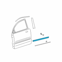OEM Hyundai Sonata Moulding-Waist Line Front Door, RH Diagram - 87724-3D000