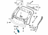 OEM 2022 Honda Pilot Lock & Closer Assembly, Tailgate Diagram - 74800-THA-H01