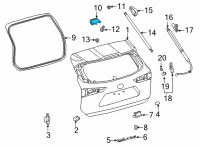 OEM 2020 Toyota Highlander Hinge Diagram - 68820-0E240