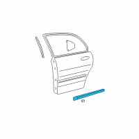 OEM 2001 Hyundai Sonata Moulding Assembly-Rear Door Waist Line, RH Diagram - 87722-38000