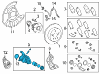 OEM 2022 Toyota Camry Caliper Assembly Diagram - 47850-06160