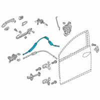 OEM 2018 Honda Civic Cable, Front Door Loc Diagram - 72133-TBA-A01