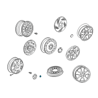 OEM 2002 Saturn LW300 Wheel Nut Cap Diagram - 9594437