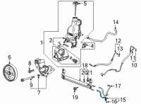 OEM 2021 GMC Sierra 3500 HD Power Steering Cooler Tube Diagram - 84150121