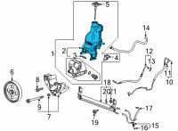 OEM 2022 Chevrolet Silverado 2500 HD Power Steering Pump Reservoir Diagram - 84817616