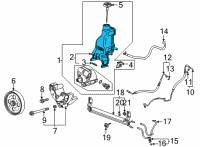 OEM Chevrolet Silverado 3500 HD Power Steering Pump Reservoir Diagram - 84817616