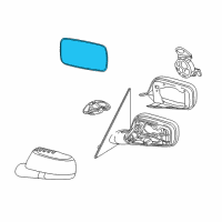 OEM 2008 BMW 760Li Mirror Glass, Heated, Plane, Left Diagram - 51-16-7-028-437