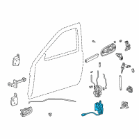 OEM 1998 Honda Civic Actuator Assembly, Left Front Door Lock Diagram - 72155-S04-A02