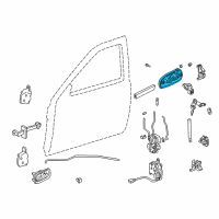 OEM 2000 Honda Civic Handle Assembly, Right Front Door (Outer) (Taffeta White) Diagram - 72140-S01-A02ZM