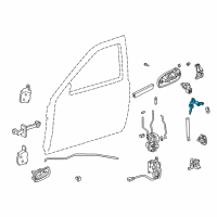 OEM 1997 Honda Civic Cylinder, Driver Side Door Diagram - 72146-S04-003