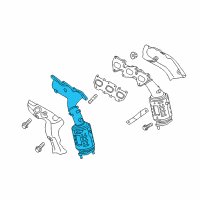 OEM 2015 Hyundai Genesis Coupe Exhaust Manifold Catalytic Assembly, Left Diagram - 28510-3CKE0