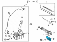 OEM 2022 Hyundai Elantra MOTOR ASSY-WINDSHIELD WIPER Diagram - 98110-R5000