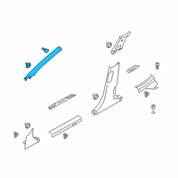 OEM 2019 Hyundai Veloster Trim Assembly-Front Pillar LH Diagram - 85810-J3000-NNB