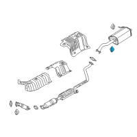 OEM Hyundai Elantra GT Muffler Hanger Straps Diagram - 287612D000