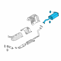 OEM 2015 Hyundai Elantra GT Rear Muffler Assembly Diagram - 28710-A5350