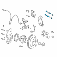 OEM 2004 Mercury Marauder Caliper Mount Retainer Kit Diagram - 6W1Z-2L527-AA