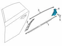 OEM Hyundai Sonata GARNISH Assembly-RR Dr RR Frame, RH Diagram - 83280-L1000