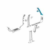 OEM 2003 Chevrolet Trailblazer Molding Asm-Windshield Side Garnish *Pewter Diagram - 15158042