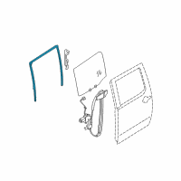 OEM 2009 Nissan Titan Glass Run-Rear Door Window LH Diagram - 82331-ZH60B