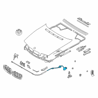 OEM 1996 BMW 750iL Engine Hood Mechanism Diagram - 51-23-8-150-080