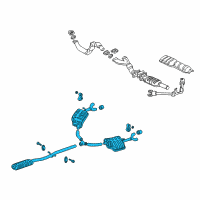 OEM 1998 Cadillac Seville Exhaust Muffler Assembly (W/ Catalytic Converter, Exhaust & Tail Pipe) < Diagram - 88959317