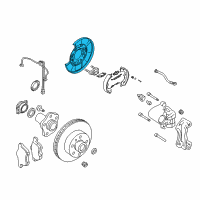 OEM 2005 Infiniti G35 Rear Brake Plate Assembly, Left Diagram - 44030-AL510