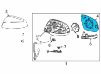 OEM 2021 Toyota Sienna Mirror Glass Diagram - 87902-08030