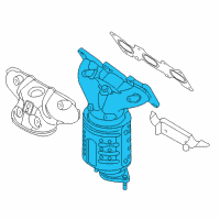 OEM 2010 Hyundai Azera Exhaust Manifold Catalytic Assembly, Left Diagram - 28510-3C570