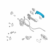 OEM 2017 Nissan Titan Lock Hardware-Rear Door-Handle Outside Diagram - 82640-EZ91A