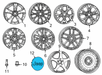 OEM 2022 Jeep Wrangler Wheel Center Cap Diagram - 1LB77MA7AC