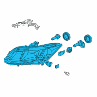 OEM 2012 Honda Civic Headlight Assembly, Passenger Side Diagram - 33100-TR2-A01