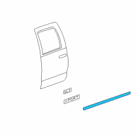 OEM Ram Dakota Molding-Rear Door Diagram - 55077729AA