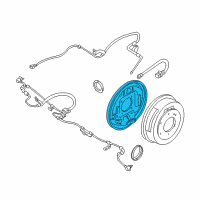 OEM 1998 Nissan Frontier Plate Assy-Back, Rear Brake Rh Diagram - 44020-2S400