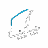 OEM 1996 Chevrolet Cavalier Molding Asm-Windshield Side Upper Garnish *Graphite Diagram - 22606838