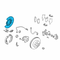 OEM Infiniti M45 Rear Brake Plate Assembly, Left Diagram - 44030-EG010