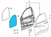 OEM 2022 Chevrolet Silverado 3500 HD Door Weatherstrip Diagram - 84050210