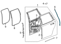 OEM 2021 Cadillac Escalade Rear Weatherstrip Diagram - 84741544