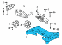 OEM 2021 BMW 330e xDrive Gearbox Cross Member Diagram - 22-31-9-485-330