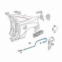 OEM 2002 Toyota Celica Release Cable Diagram - 77037-20140