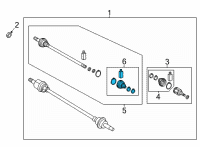 OEM 2022 Hyundai Tucson BOOT KIT-REAR WHEEL SIDE Diagram - 496A4-N9000