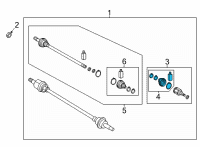 OEM 2022 Hyundai Tucson BOOT KIT-REAR DIFF SIDE Diagram - 496A5-N9000