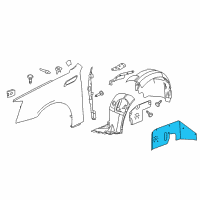 OEM 2011 Cadillac CTS Shield-Front Wheelhouse Panel Splash Diagram - 25898970